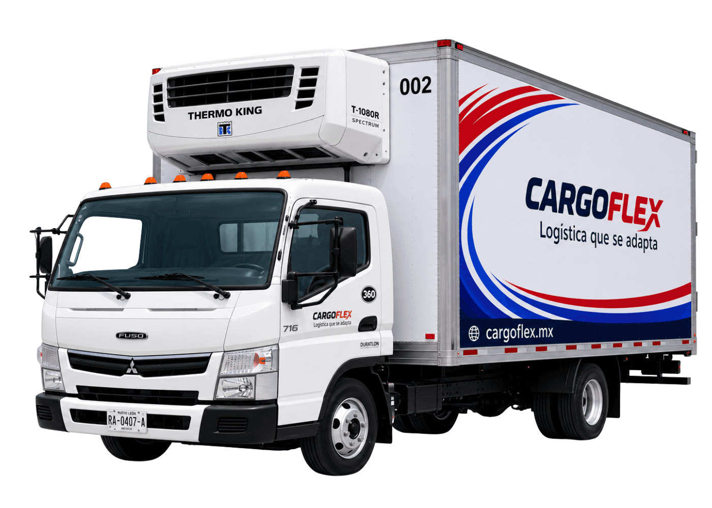 Unidad de congelación EQ Freightliner FL-360 para renta de carga en Monterrey