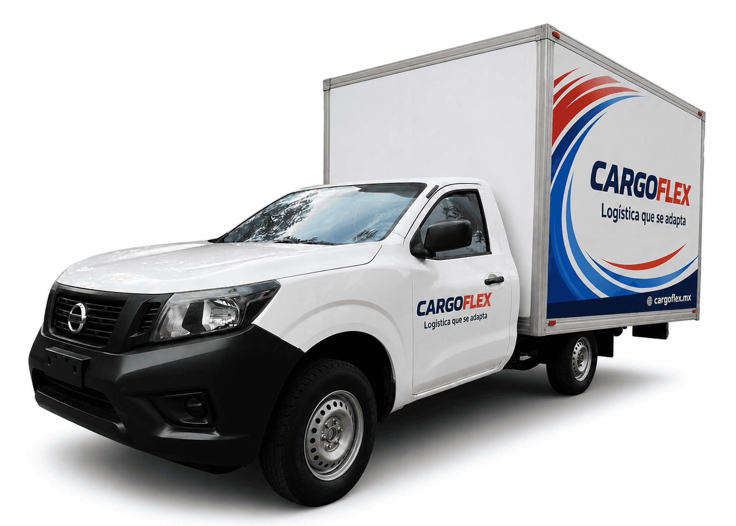 Unidad de caja seca Nissan NP-300 para renta de carga en Monterrey